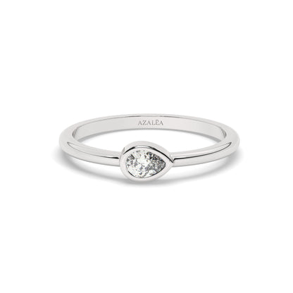 Gold Pear Diamond Wedding Band
