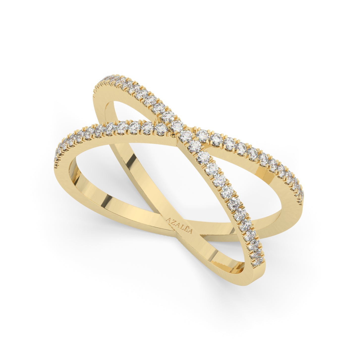 Gold Diamond Crisscross Ring