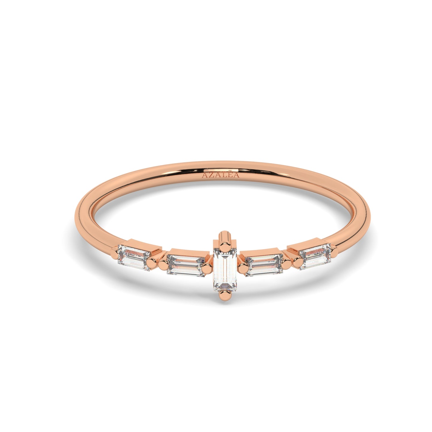 Gold Baguette Diamond Wedding Ring