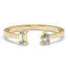 Pear and Baguette Diamond Cuff Stacking Ring
