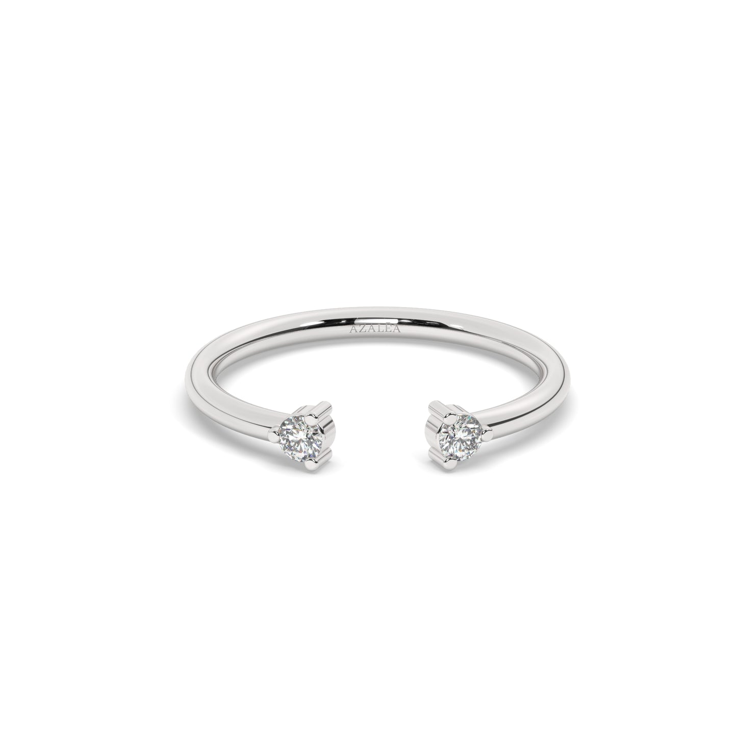 Round Diamond Cuff Stacking Ring
