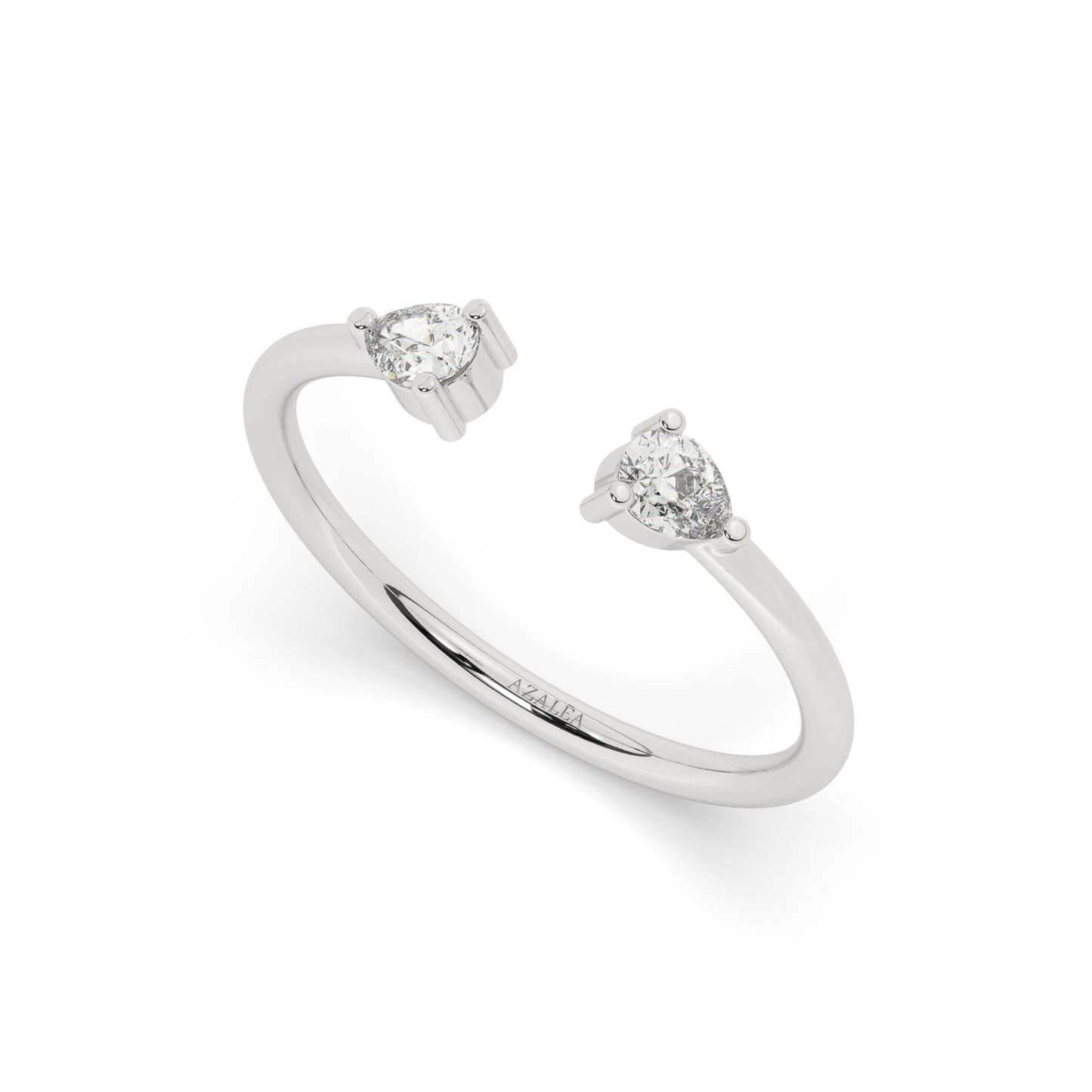 Pear Diamond Cuff Ring
