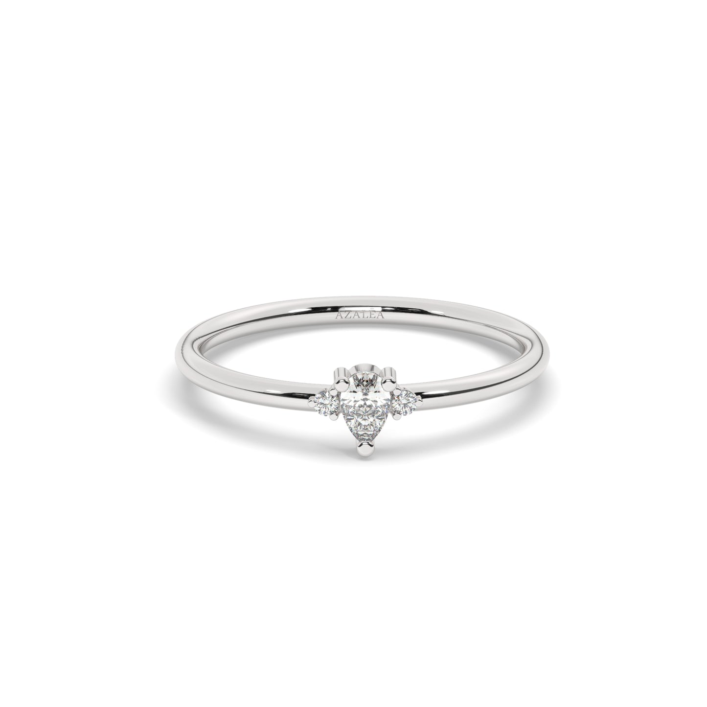 Pear Diamond Wedding Band