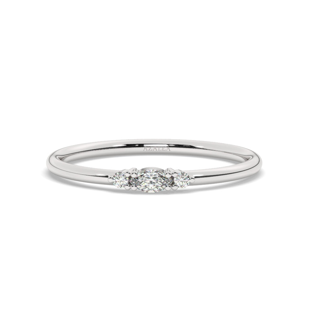 Marquise and Round Diamond Wedding Ring