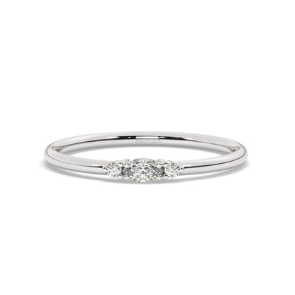 Marquise and Round Diamond Wedding Ring