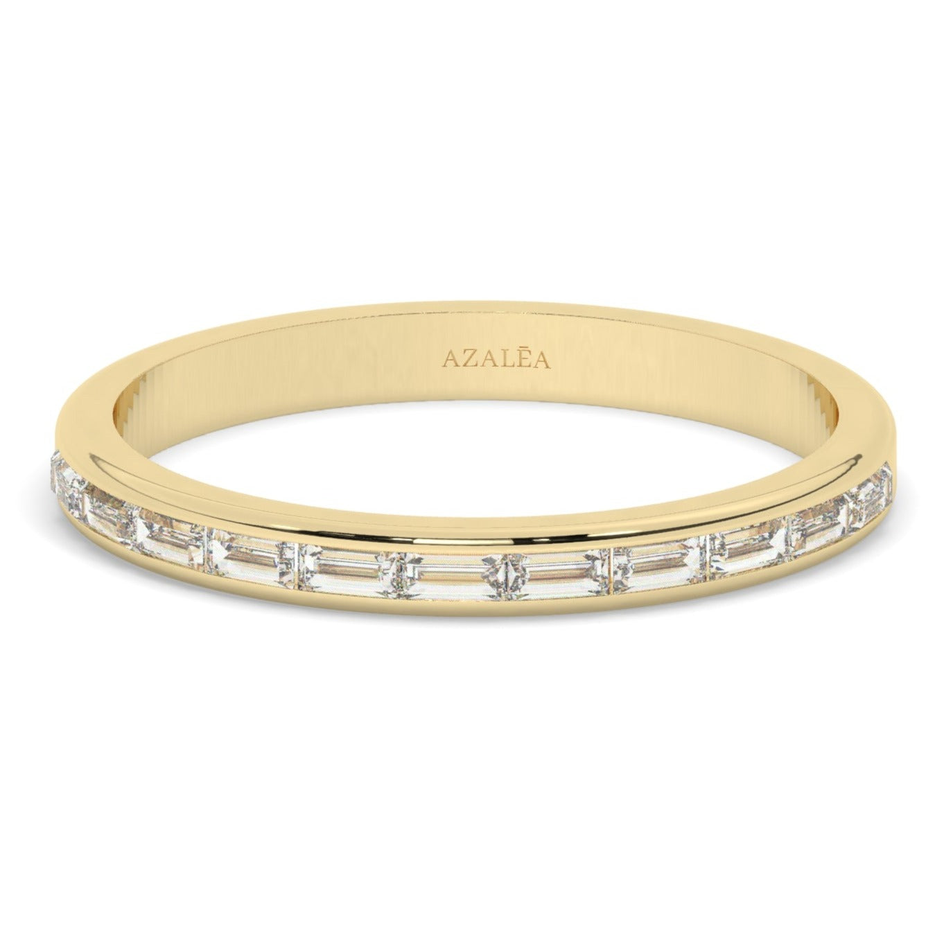 Channel Set Baguette Diamond Wedding Band