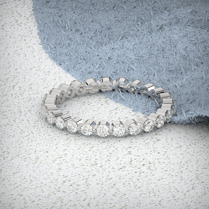 Gold Floating Diamond Eternity Wedding Band
