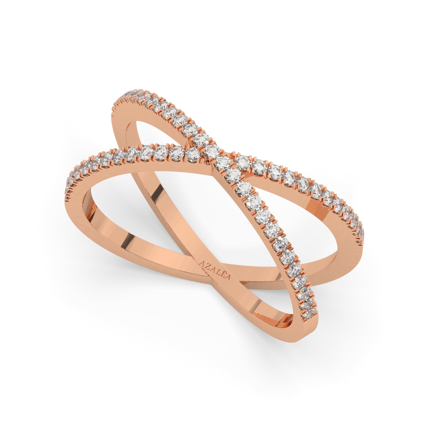 Gold Diamond Crisscross Ring