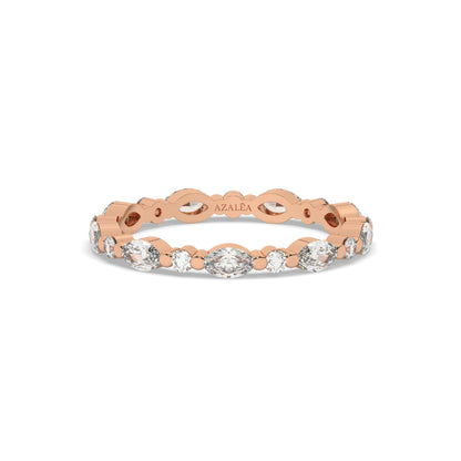 Marquise and Round Diamond Eternity Wedding Ring