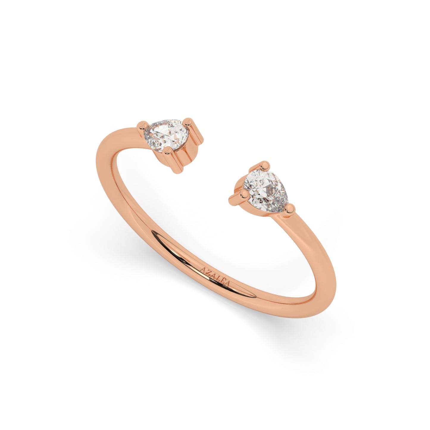 Pear Diamond Cuff Ring