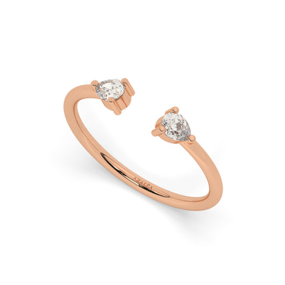Pear Diamond Cuff Ring