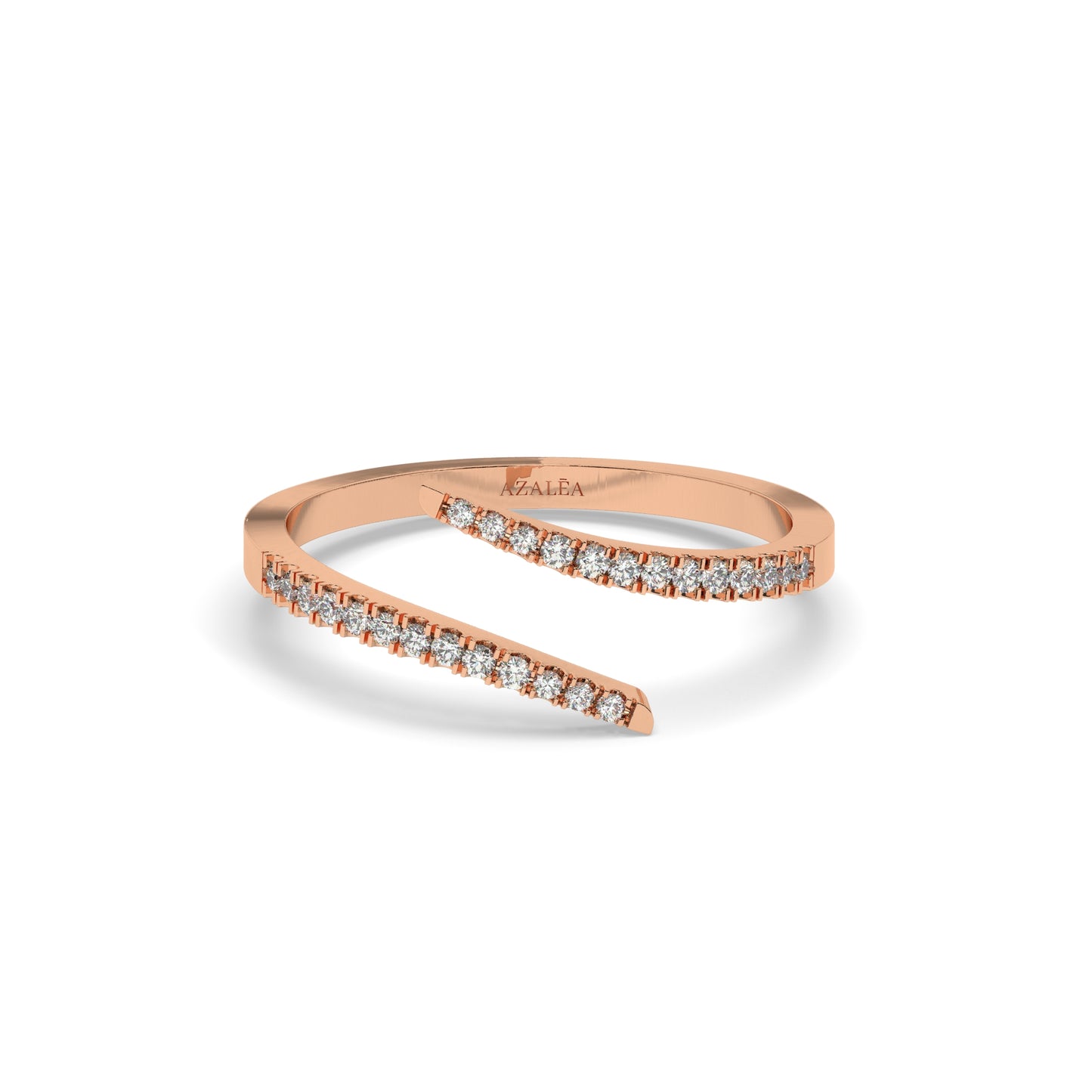 Spiral Diamond Cuff Ring