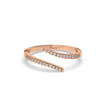 Spiral Diamond Cuff Ring