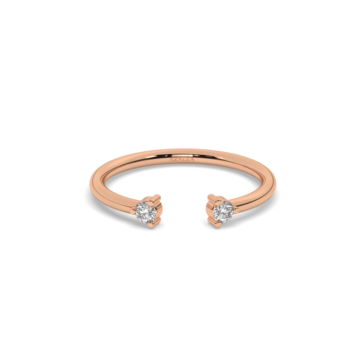 Round Diamond Cuff Stacking Ring