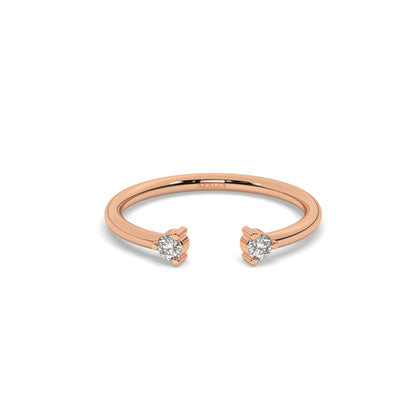 Round Diamond Cuff Stacking Ring