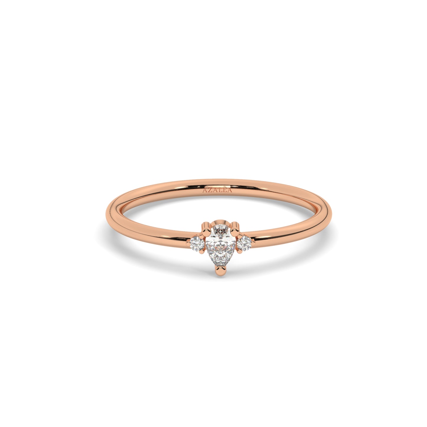 Pear Diamond Wedding Band