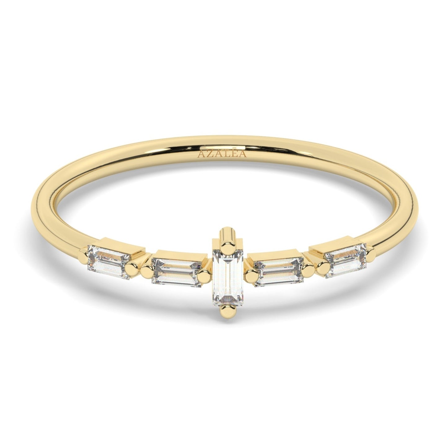 Gold Baguette Diamond Wedding Ring