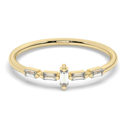 Gold Baguette Diamond Wedding Ring