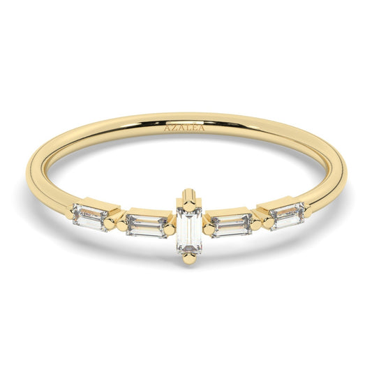 Gold Baguette Diamond Wedding Ring
