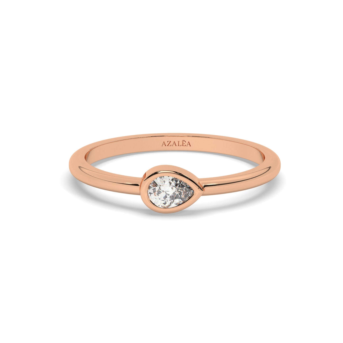 Gold Pear Diamond Wedding Band
