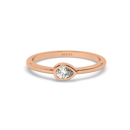 Gold Pear Diamond Wedding Band