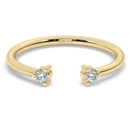 Round Diamond Cuff Stacking Ring
