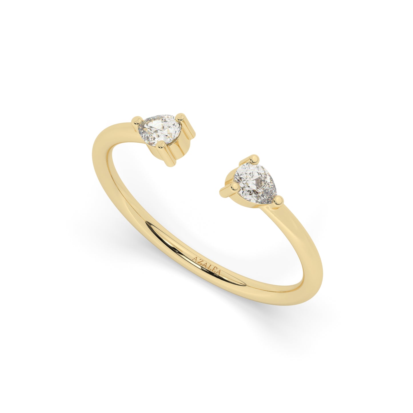 Pear Diamond Cuff Ring