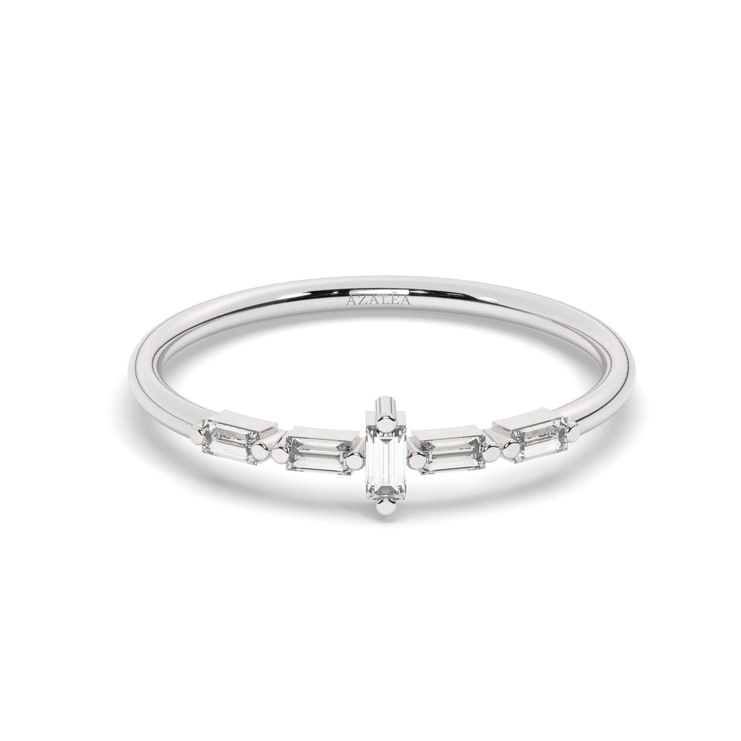 Gold Baguette Diamond Wedding Ring