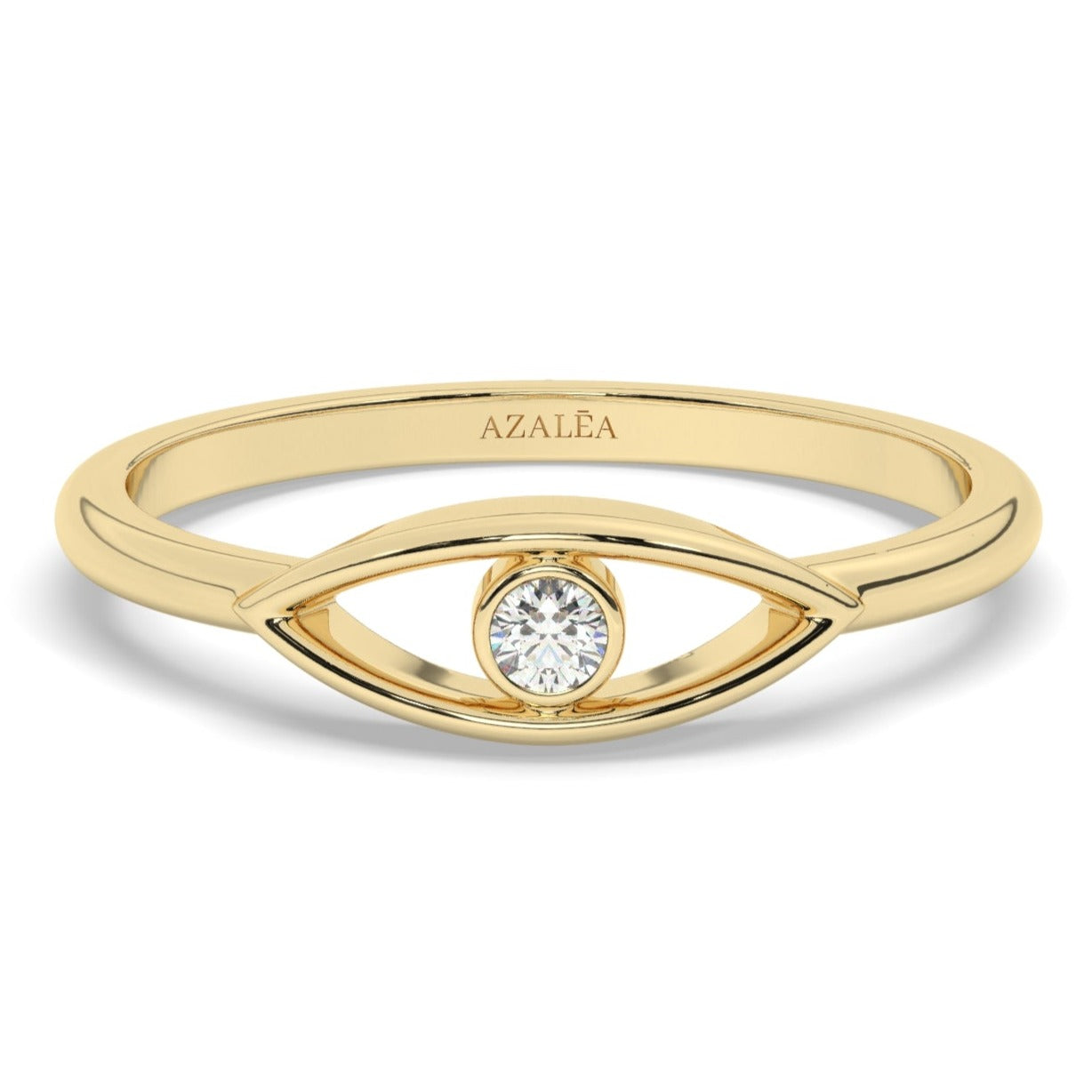 Gold Diamond Evil Eye Ring