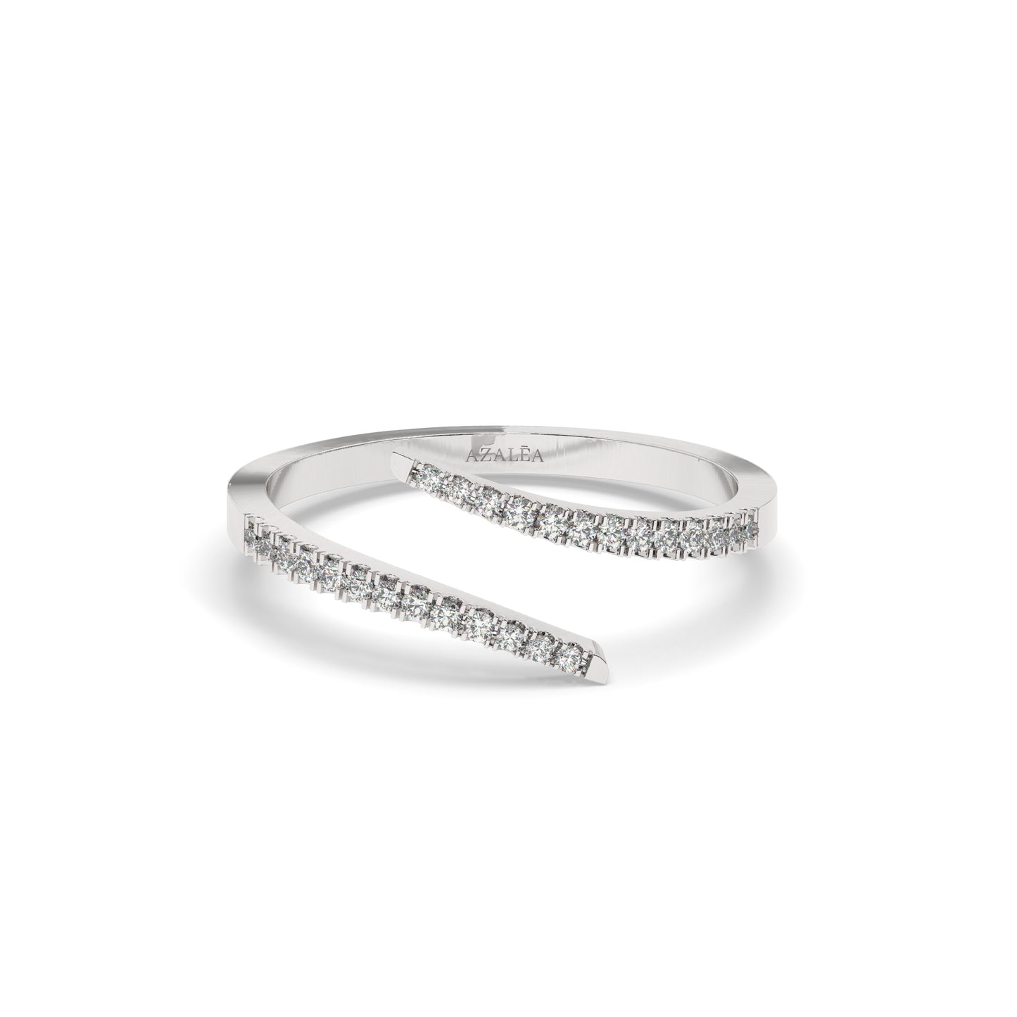 Spiral Diamond Cuff Ring