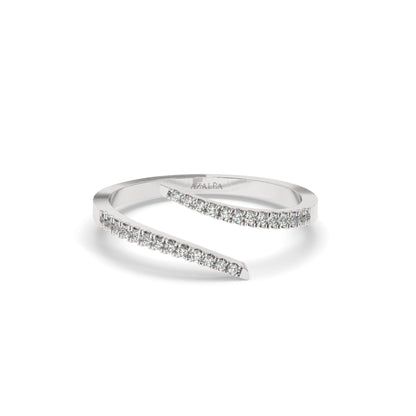 Spiral Diamond Cuff Ring
