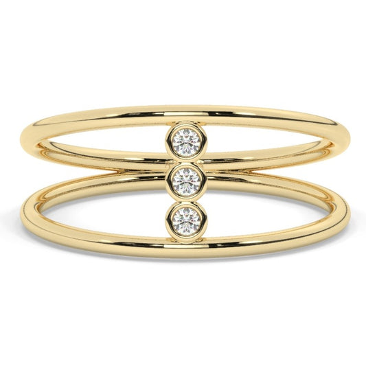 Double Bezel Diamond Wedding Band