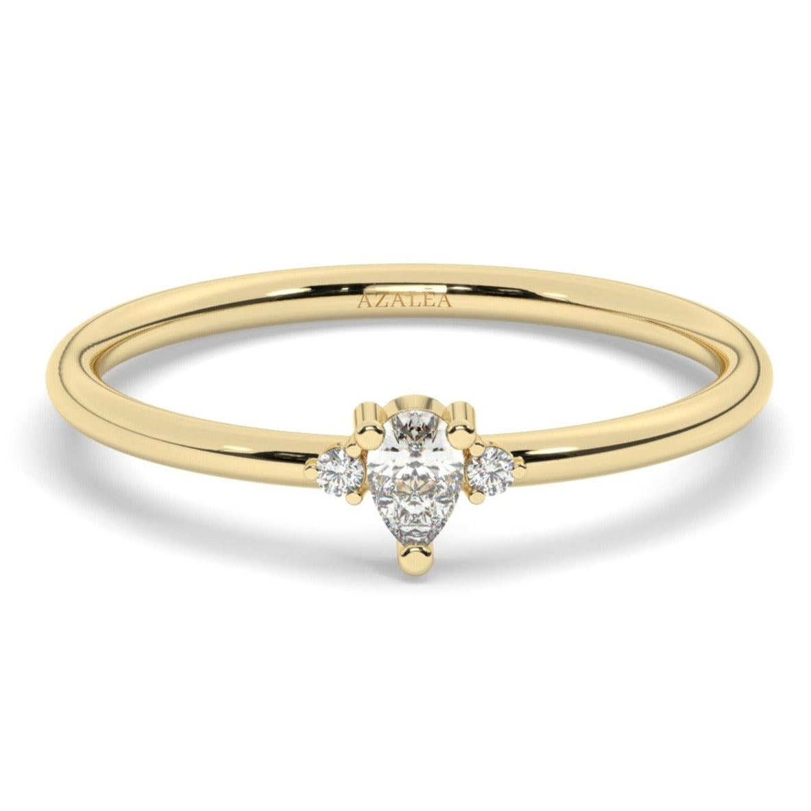 Pear Diamond Wedding Band