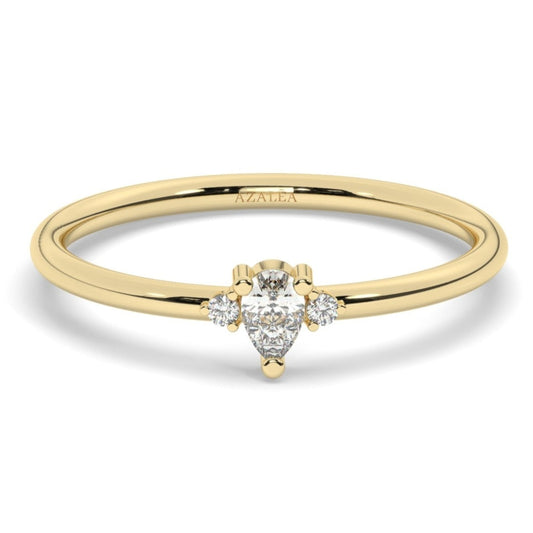 Pear Diamond Wedding Band