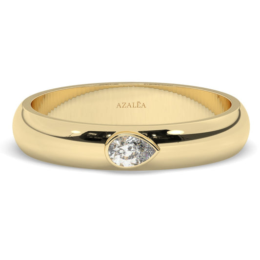 Pear Diamond Wedding Band