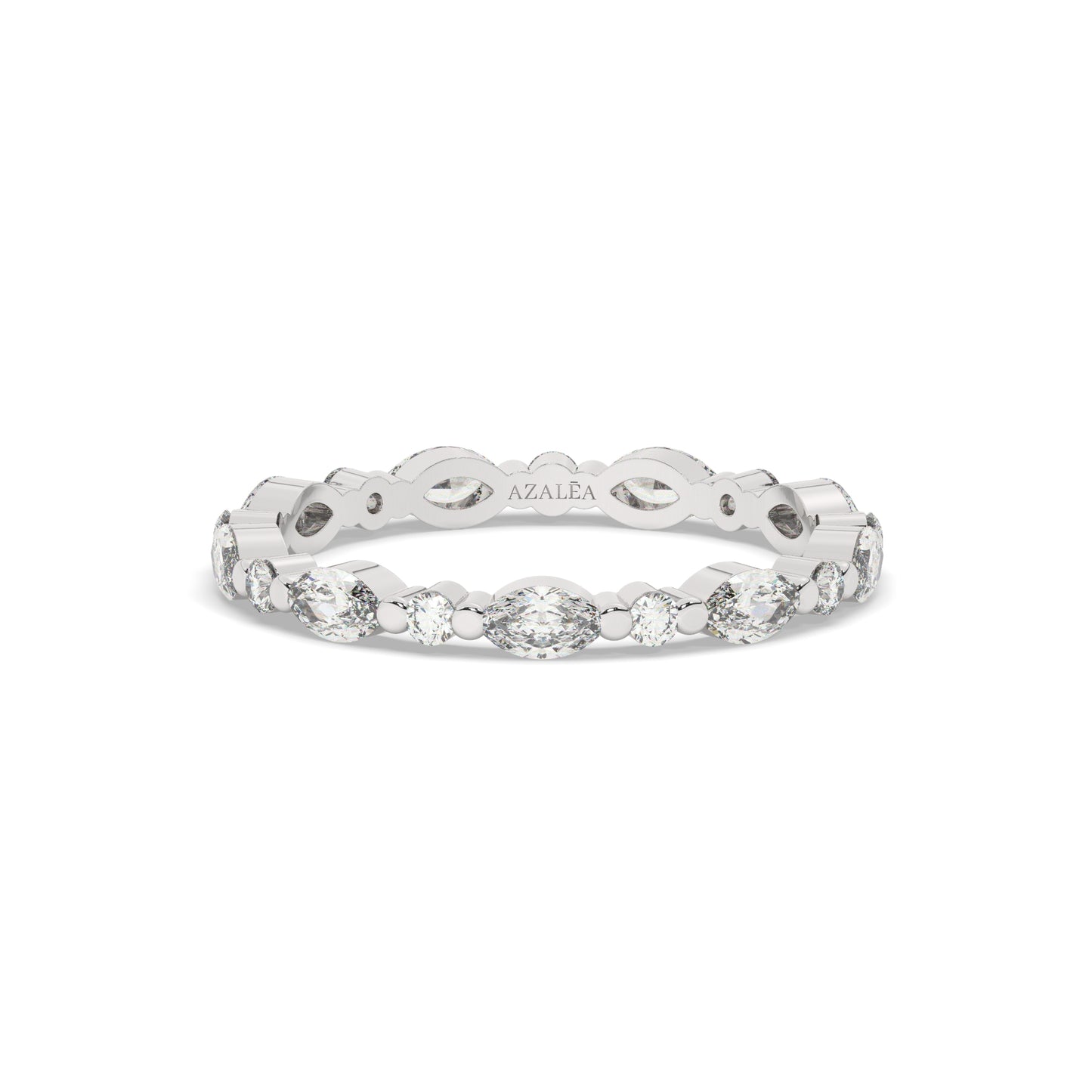 Marquise and Round Diamond Eternity Wedding Ring
