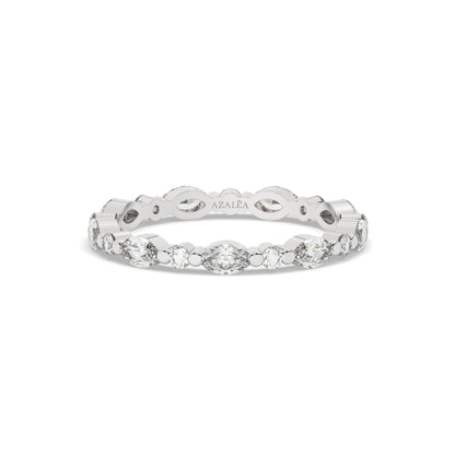 Marquise and Round Diamond Eternity Wedding Ring