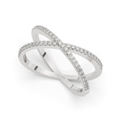Gold Diamond Crisscross Ring