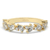 Pear and Round Diamond Alternating Wedding Band