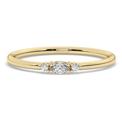 Marquise and Round Diamond Wedding Ring
