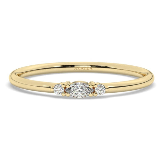 Marquise and Round Diamond Wedding Ring