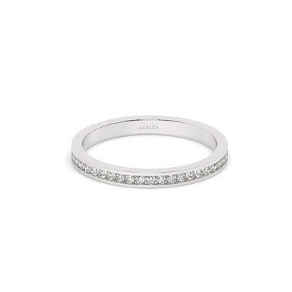 Half Eternity Channel Set Diamond Wedding Ring