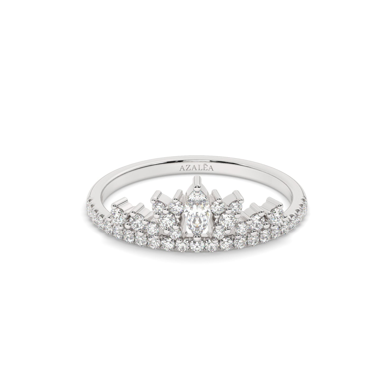 Marquise and Round Diamond Wedding Ring