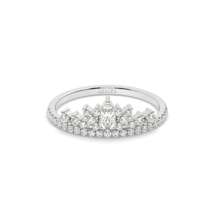 Marquise and Round Diamond Wedding Ring