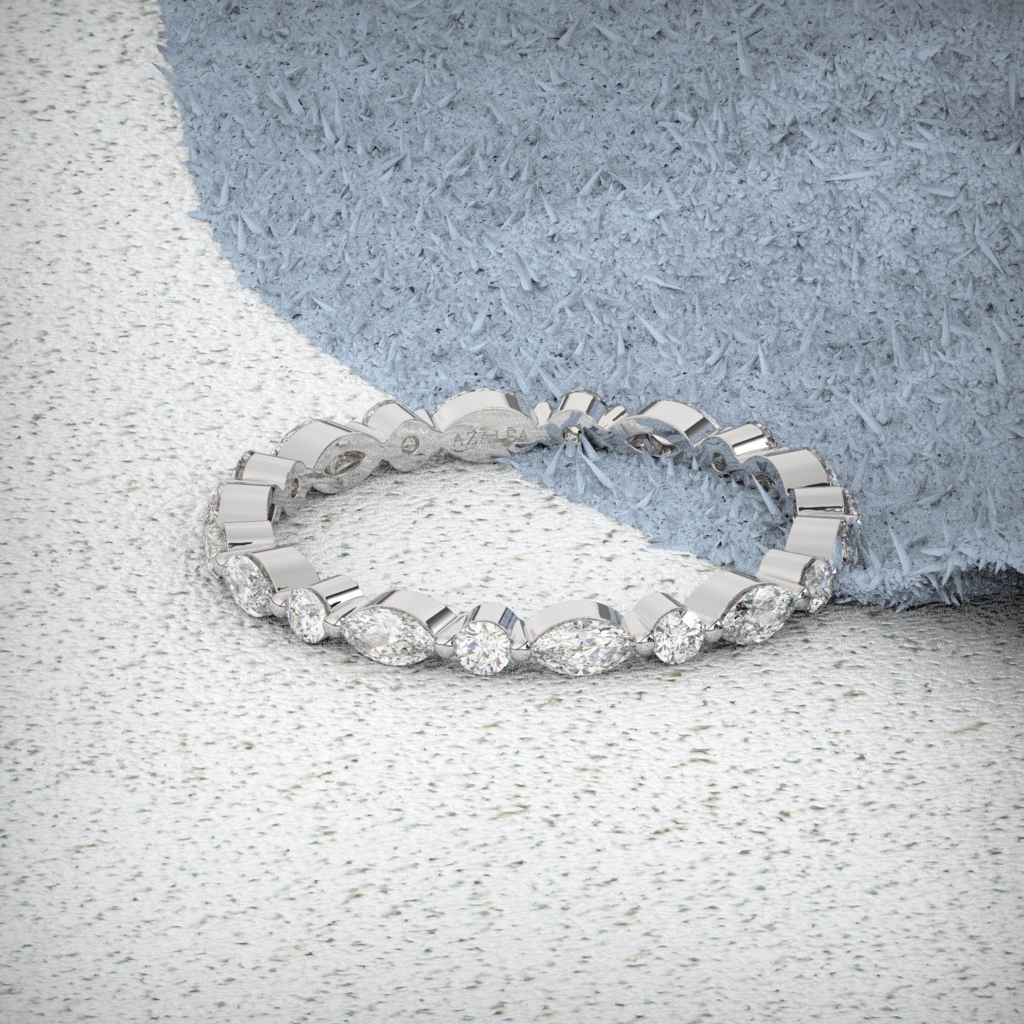 Marquise and Round Diamond Eternity Wedding Ring