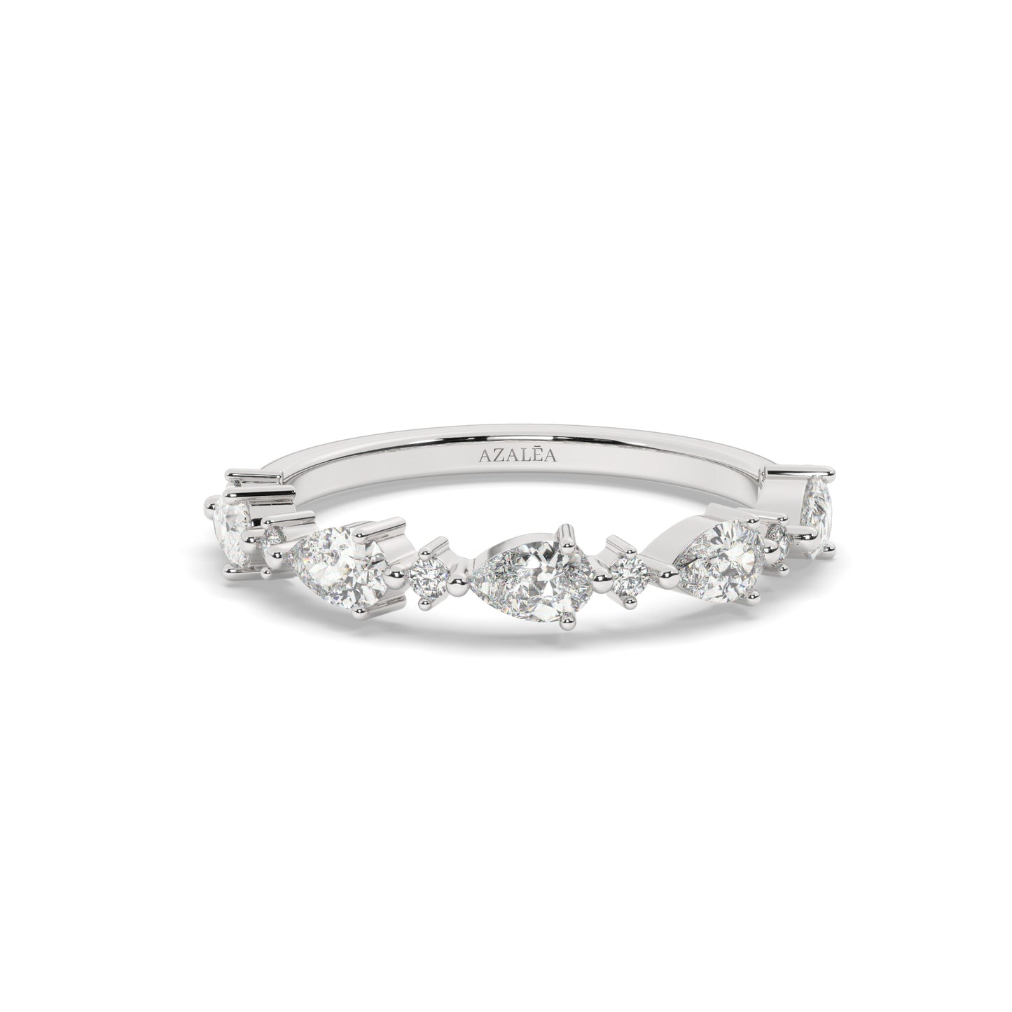 Pear and Round Diamond Wedding Ring