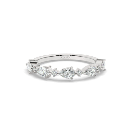 Pear and Round Diamond Wedding Ring