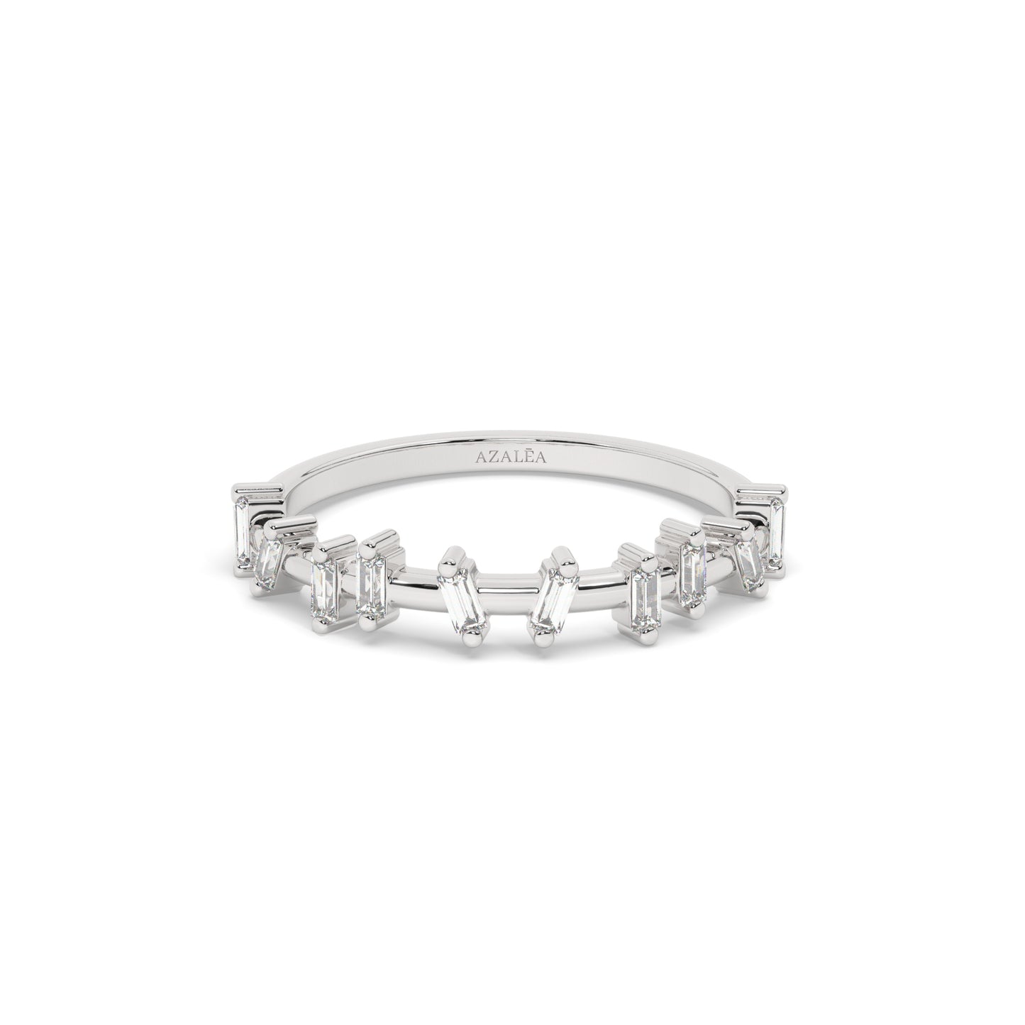 Gold Baguette Diamond Stacking Band