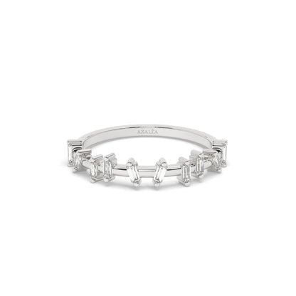 Gold Baguette Diamond Stacking Band