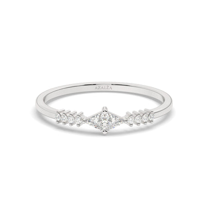 Trillion Diamond Stacking Ring
